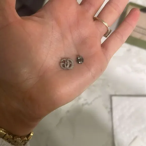Gucci GG Logo Silver Earrings